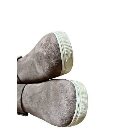 Blondo Geneva Womens 8.5 Ankle Boot Waterproof Taupe Suede Hidden Wedge Faux Fur - Picture 13 of 15